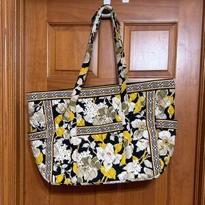 Vera Bradley Black and Yellow Floral Tote